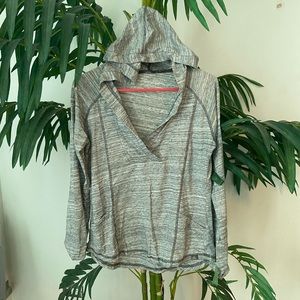 Hooded Prana V-Neck Top